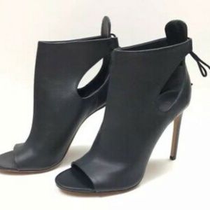 Vince Gabrielle Leather Open Toe Booties